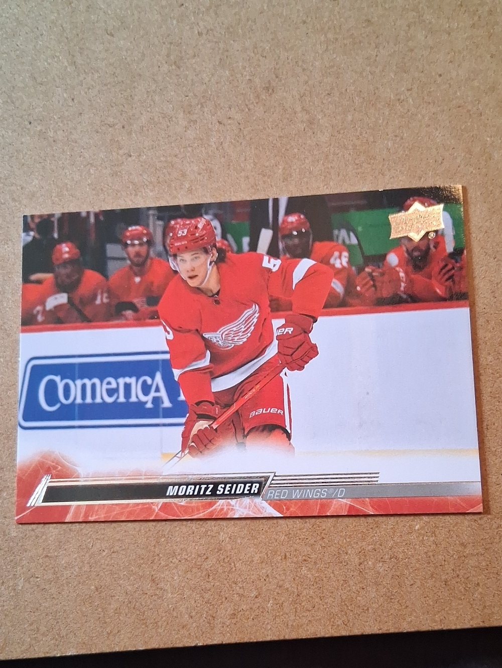 Moritz Seider Detroit Red Wings Hockey Card - Red/White